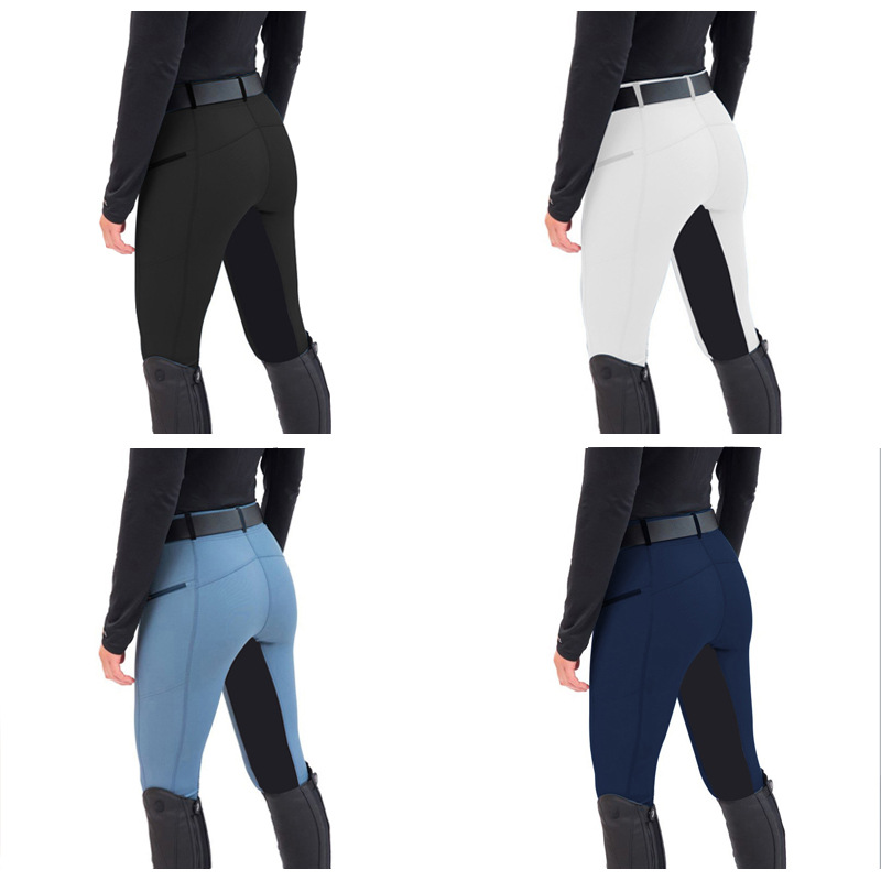 European and American sports equestrian pants outdoor high waist and body beating bottom elastic riding pants ladies casual tight fit small footpants-Taobao