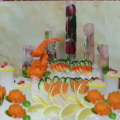 Ice bowl mold sashimi ice sculpture mold Ice bowl cold noodle mold set plate decorative icicles creative three-dimensional hot pot plate