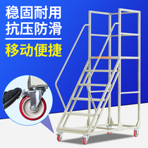 Warehouse climbing ladder mobile platform ladder cargo ladder supermarket pickup climbing car disassembly movable ladder feeding ladder