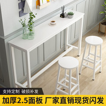 Wall-mounted bar table for home living room simple commercial milk tea shop rectangular high table small bar kitchen narrow table