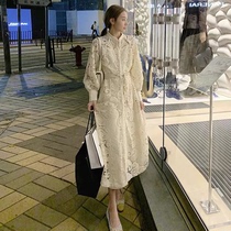 French MAJE21 early autumn new French style palace wind bubble sleeveless dress hollowed-out lace fairy skirt woman