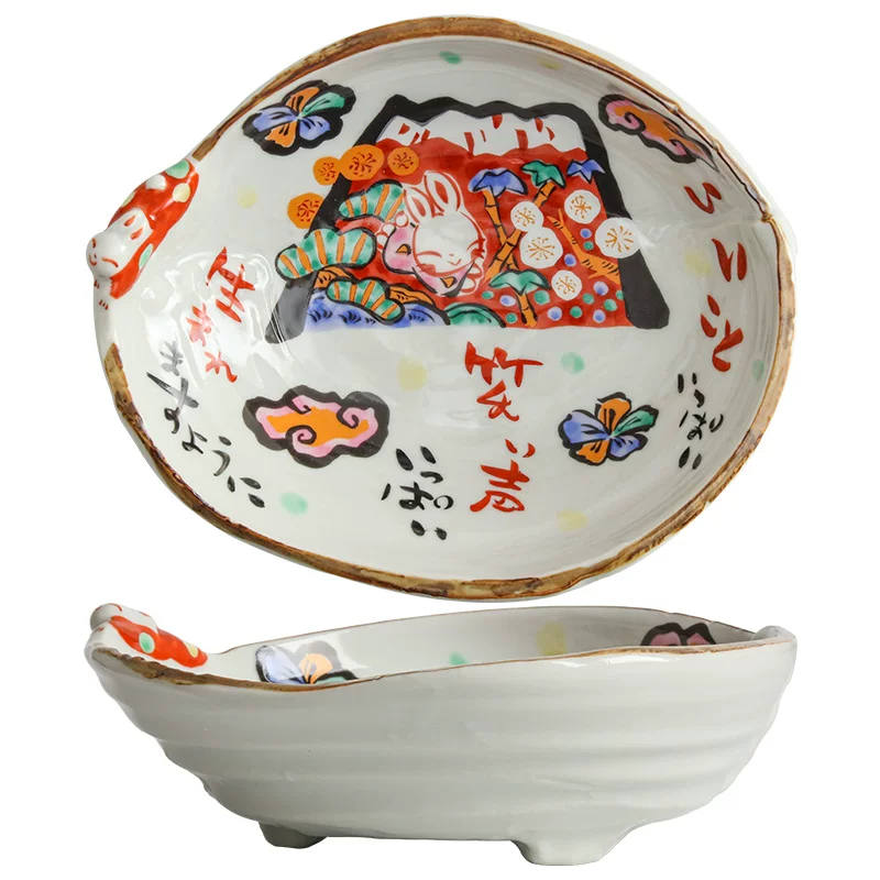 Yuli печь японский импорт керамика Fuji дневник кролик овальная миска салатовая миска десертная миска японский стиль