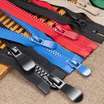 No-close down The down-down clothes zipper 8 Number of coarse teeth cotton clothes jacket double head double open two-way resin big pull lock accessory 15