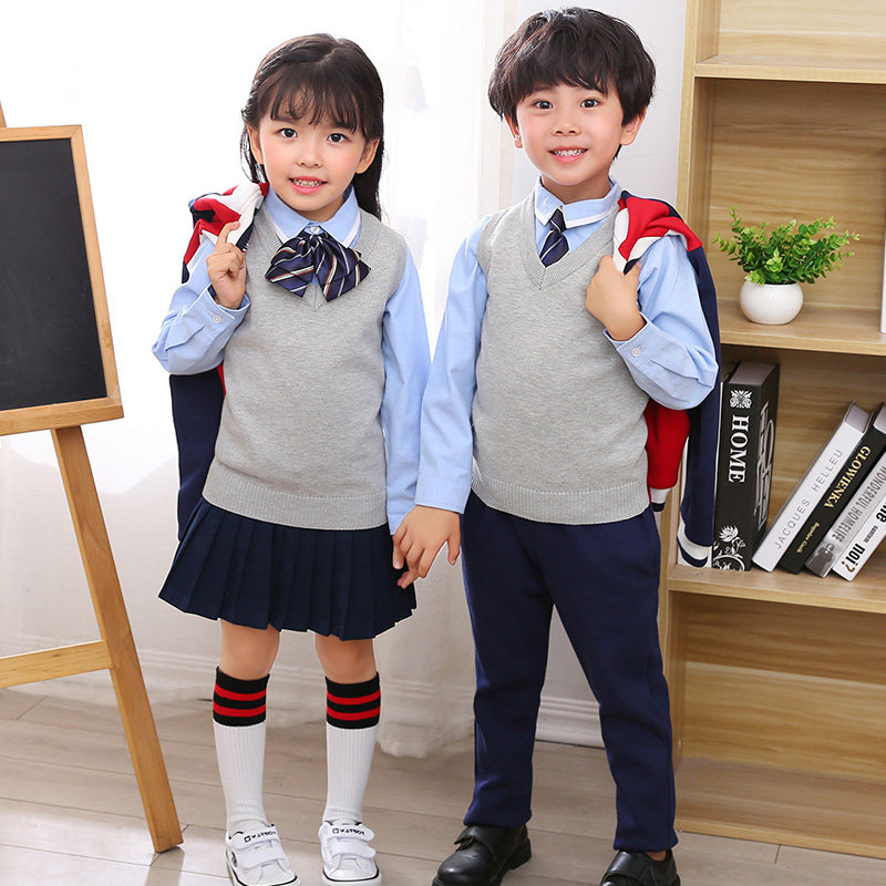 New elementary school school uniform suit children spring and autumn class uniform sportswear kindergarten garden uniform autumn and winter clothing British style - Taobao
