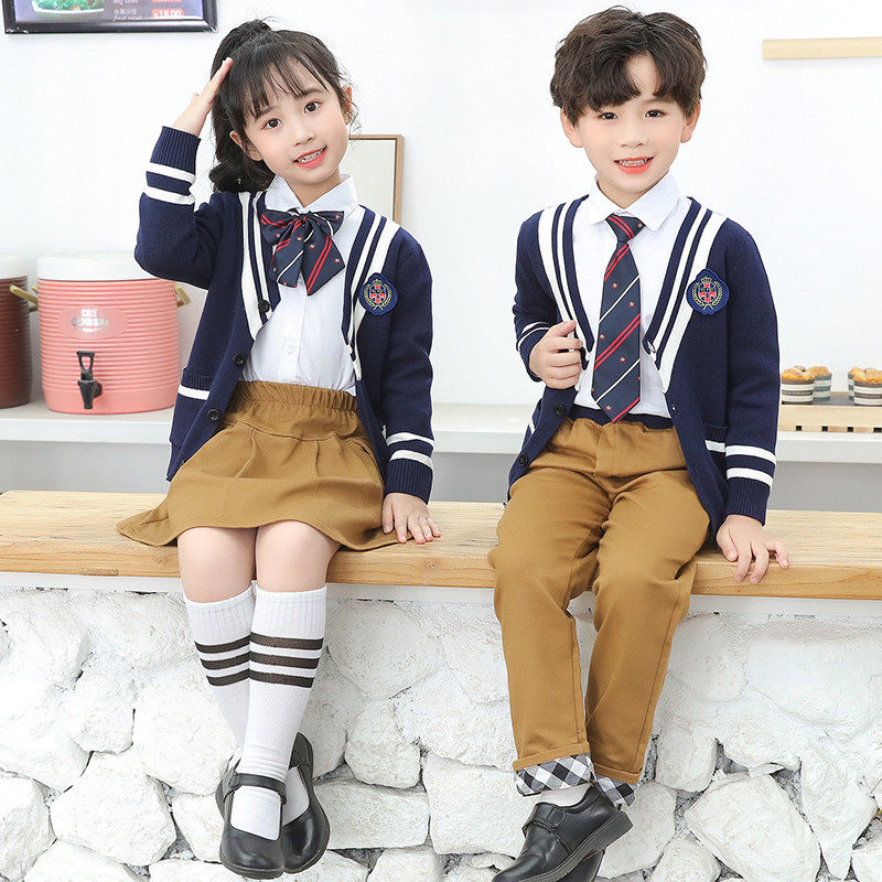 Yinglun College Wind Elementary School Students Class Clothing Spring Autumn Clothes Jk Uniforms Kindergarten Garden Clothes Autumn Winter Children School Clothes Suit
