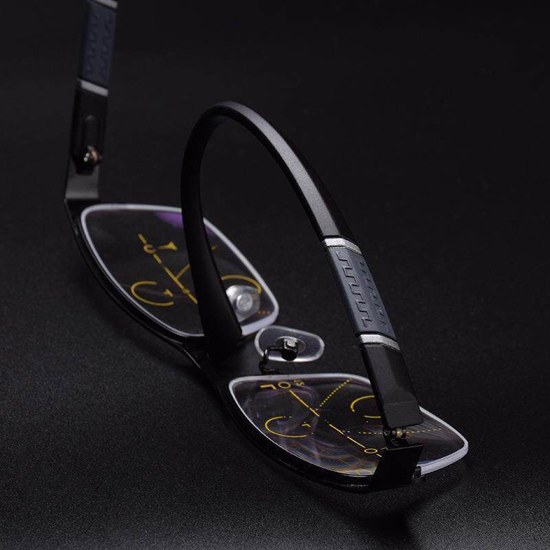Old flower glasses with blue light old flower glasses near and far zoom semi-frame radiation-proof smart metal two upscale male and female anti-male