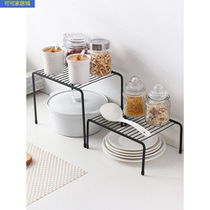 Kitchen supplies wrought iron seasoning rack household countertop tableware condiment rack telescopic sink cabinet storage