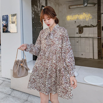 Foreign pistachio Pregnancy Maternity Dress dress in dress with long style Fashion Shredded Floras Net Red Temperament Snowspun Dresses Spring Dress Tidal blouses