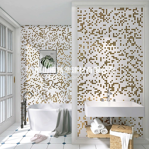 Титановая керамическая Золотая мозаика, фоновая настенная плитка, серебряная плитка для бара, вестибюля отеля, розовое золото, плитка для украшения храма