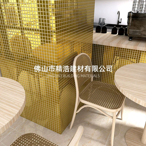Титановая керамическая Золотая мозаика, фоновая настенная плитка, серебряная плитка для бара, вестибюля отеля, розовое золото, плитка для украшения храма