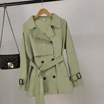 English fashion temperament windbreaker female 2021 spring new small waist slim Joker short coat female