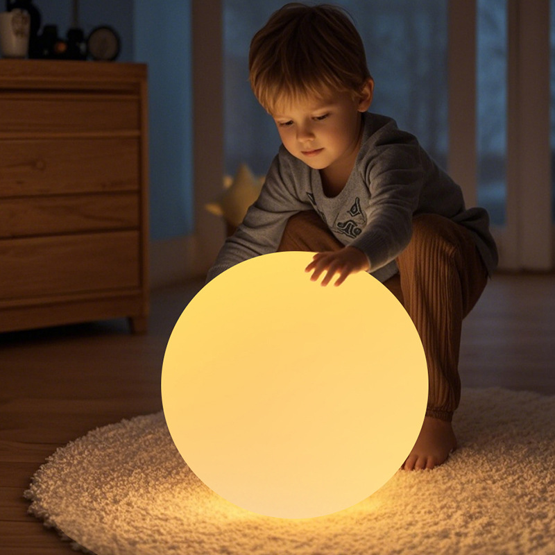 Creative Colorful Night Light Living Room Bedroom Courtyard Lawn Floor-Standing Atmosphere Light Rechargeable Remote Control Luminous Ball Light