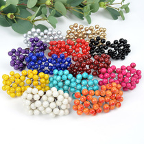 Emulated double head red color foam light version berries Diy handmade flower ring material Christmas decoration accessories