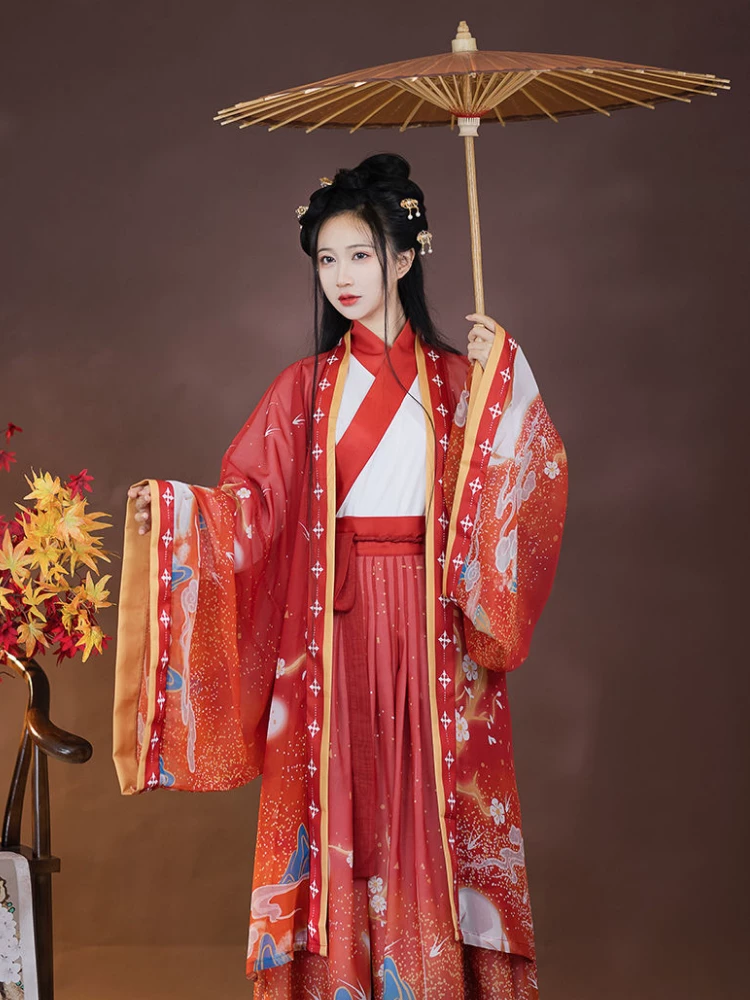Hanfu женский Лююй подлинный оригинальный китайский стиль продвижение система пересечения талии юбки Wei Jinfeng супер фея повседневный костюм