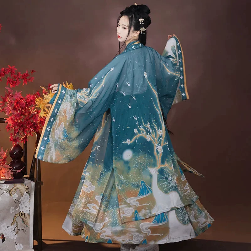 Hanfu женский Лююй подлинный оригинальный китайский стиль продвижение система пересечения талии юбки Wei Jinfeng супер фея повседневный костюм