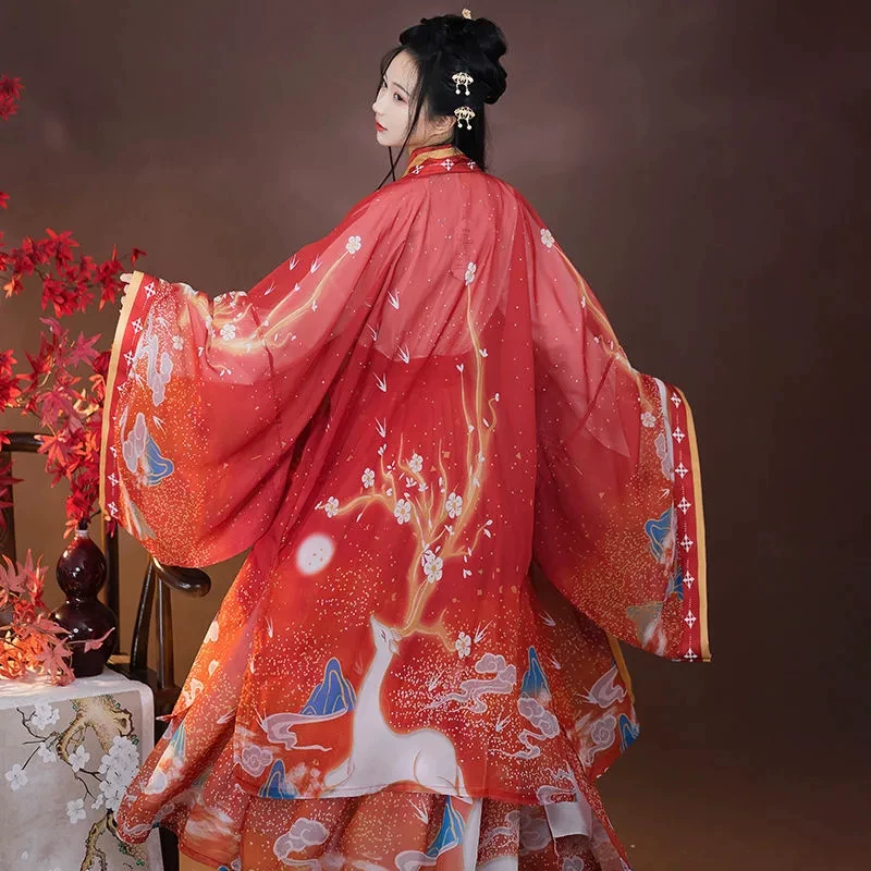 Hanfu женский Лююй подлинный оригинальный китайский стиль продвижение система пересечения талии юбки Wei Jinfeng супер фея повседневный костюм