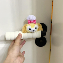 Chef dog cake door handle cover anti-collision decoration entry bedroom door handle universal plush doll cute creative