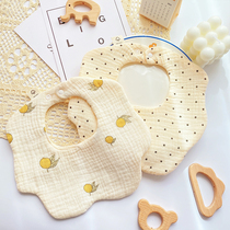 Baby gauze bib pure cotton saliva towel newborn bib waterproof spit milk male baby female princess summer thin style