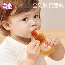Full silicone chewable baby fruit chewable teether chewable fruit food supplement baby fruit eating artifact