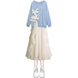 Платье-комбинация, толстовка с бантиком, платье, в стиле Шанель, коллекция 2023