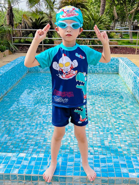 Children's swimsuit boys summer Ultraman split swimsuit bottoms 2026 new boys seaside quick-drying sun protection swimsuit