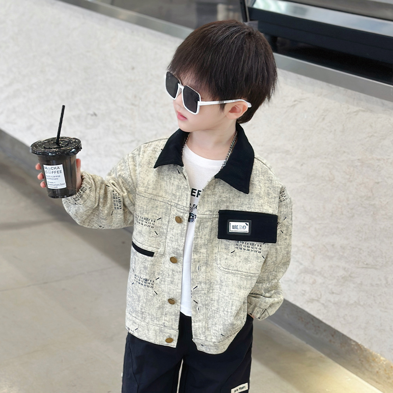Boys' Jacket Spring and Autumn 2026 New Stylish Cool Boy's Jacket Children's Spring Trendy Shirt Top