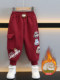 Boys' Fleece-Lined Pants Autumn and Winter 2025 New Style Children's Cool Sports Sweatpants Little Boys' Winter Casual Long Pants