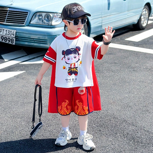 Летний костюм мальчика цветочника, детский комплект, детская спортивная летняя одежда, короткий рукав