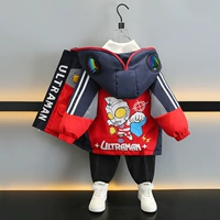 Темно -синий хлопчатобумажный пиджак [добавлено в стиль хлопка]