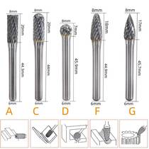 New carbide rotary file 6*8mm set tungsten steel roller grinder metal jade wood carving polishing and grinding