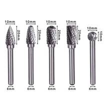 New 5-piece set of tungsten steel grinding head 6*8mm carbide rotary file set grinding head metal polishing grinder