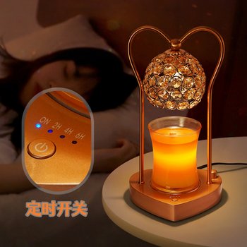 ins Girly Aromatherapy Wax Melting Lamp Timed Candle Melting Lamp Bedroom Candle Table Lamp Light Luxury Crystal Atmosphere Night Light