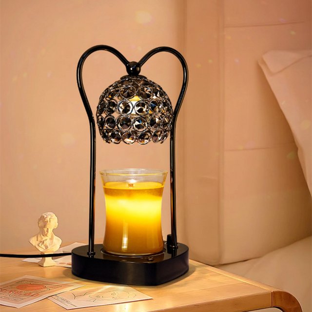 ins Girly Aromatherapy Wax Melting Lamp Timed Candle Melting Lamp Bedroom Candle Table Lamp Light Luxury Crystal Atmosphere Night Light
