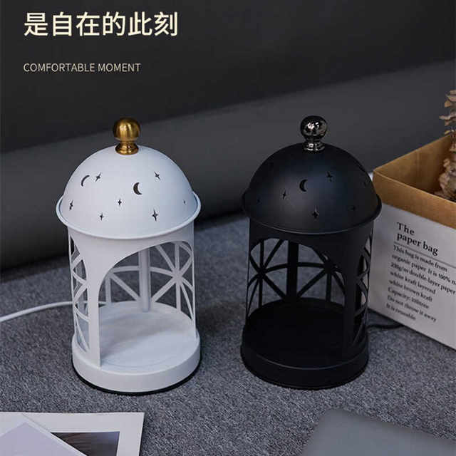 Castle fireless aromatherapy lamp melted wax lamp iron art scented candle melting lamp decorative table lamp atmosphere night light candle melting lamp