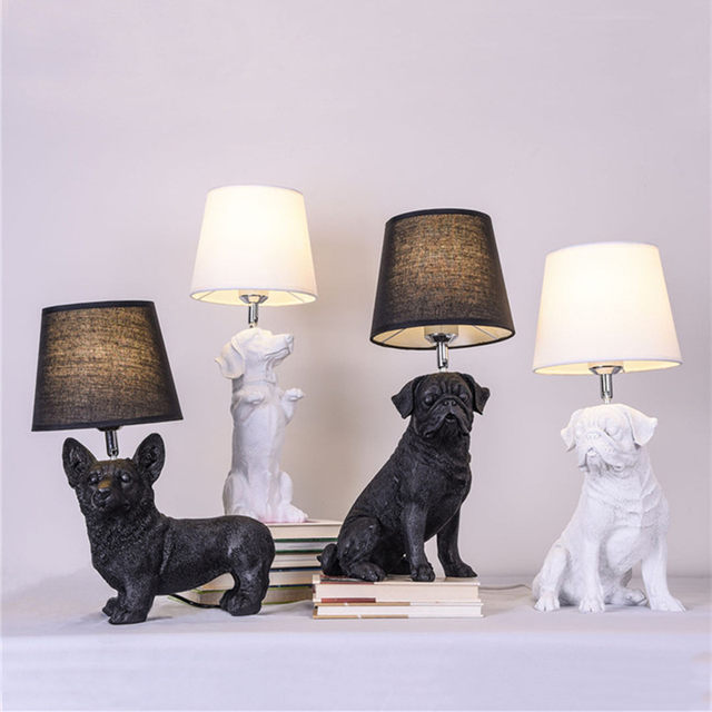 Italian puppy table lamp Nordic cute animal cartoon living room bedroom bedside lamp ornaments children's room decorative lamp