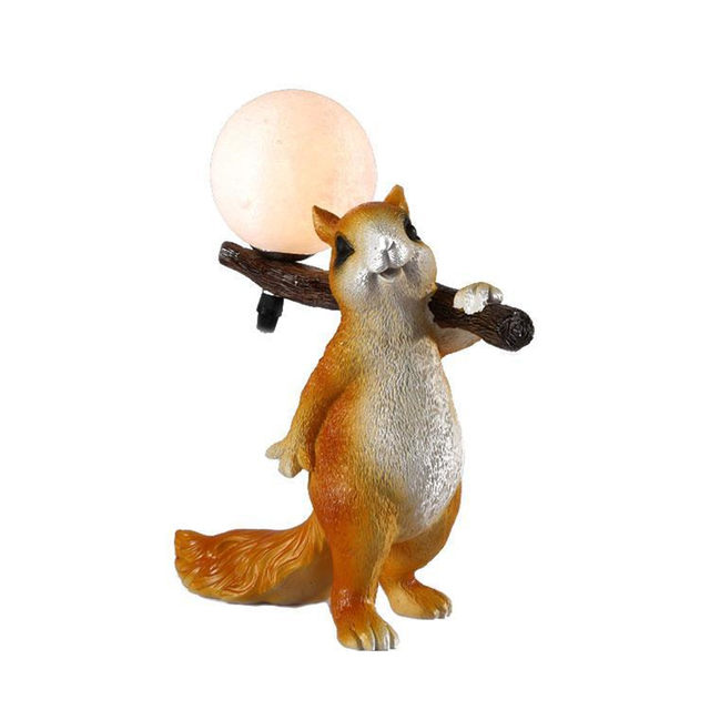 Children's Room Creative Decorative Table Lamp, Cute Cartoon Resin Ornaments, Bedroom Bedside Lamp, Squirrel Night Light for Boys and Girls