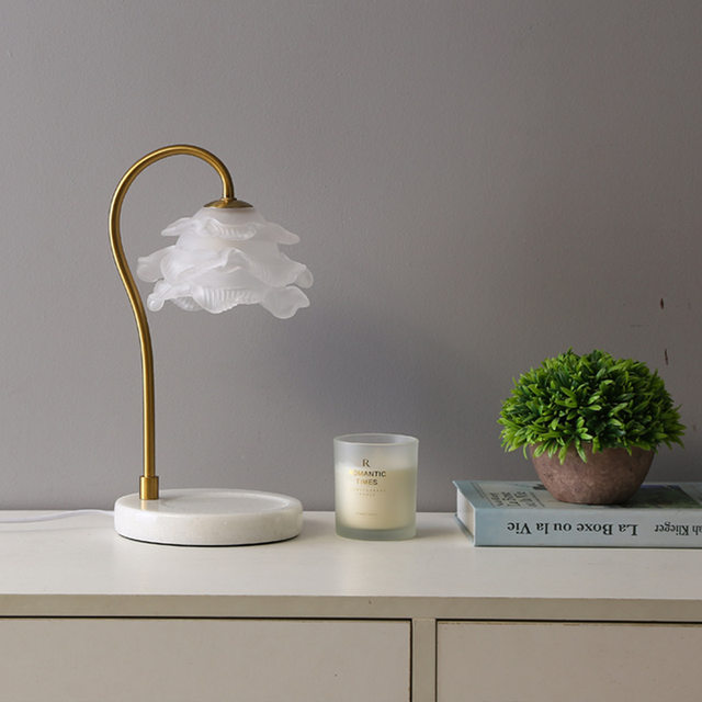 Lily of the Valley Aromatherapy Lamp, Wax Melting Lamp, Timed Marble Bedside Lamp, Retro Light Luxury Scented Candle Heater, Candle Melting Lamp