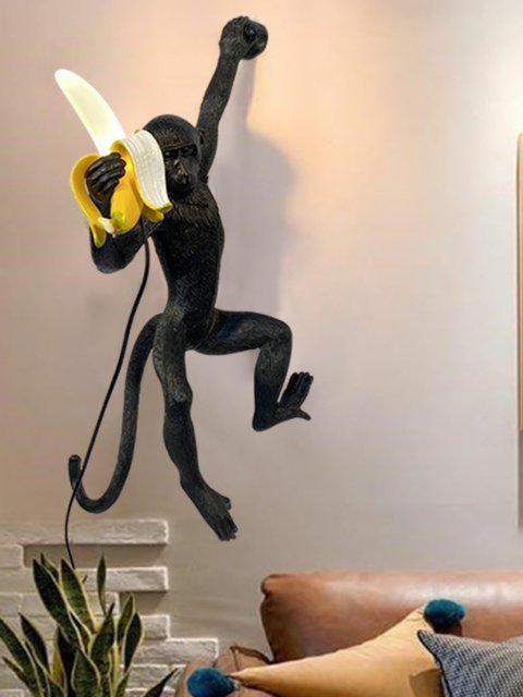 Nordic Creative Monkey Lamp Banana Wall Lamp Children's Room Animal Decoration Table Lamp Bedroom Dining Room Personalized Art Chandelier