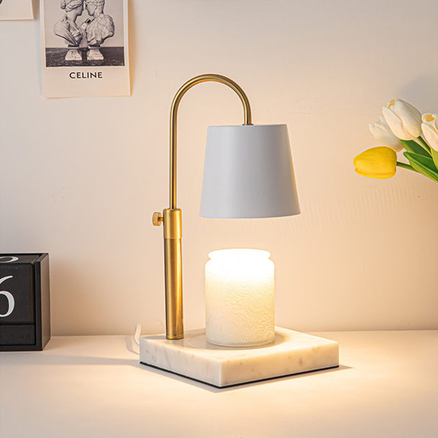 Adjustable Aromatherapy Wax Melting Lamp, Timed Candle Melting Lamp, Flameless Fragrance Table Lamp, Marble American Retro Candle Melting Lamp
