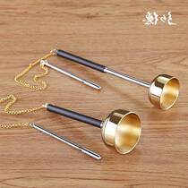Chanting supplies brass chime temple ritual hand chime chanting aid wooden fish Buddhist instrument gift bag