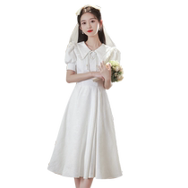 White small evening dress for women 2024 new style high-end temperament high-end registration certificate bridesmaid dress engagement dress
