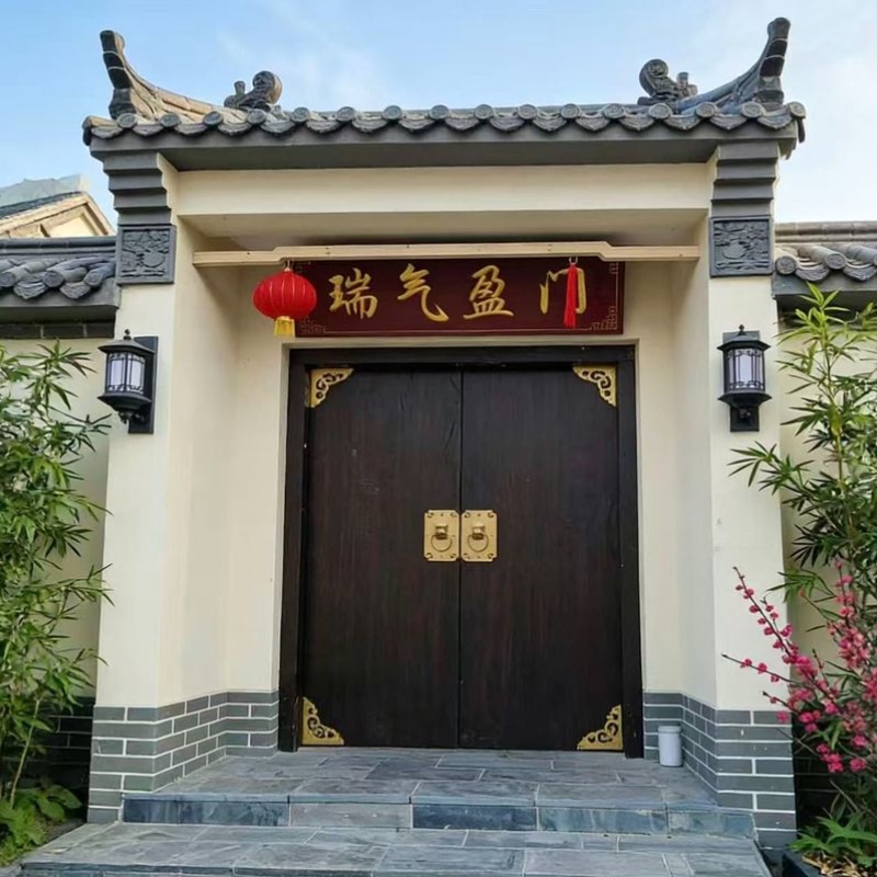Solid Wood Courtyard Double-Door Gate, Elm Wood Guesthouse Gate, Hibiscus Wood Ancestral Hall Gate, Pineapple Wood Rural Self-Built House Door