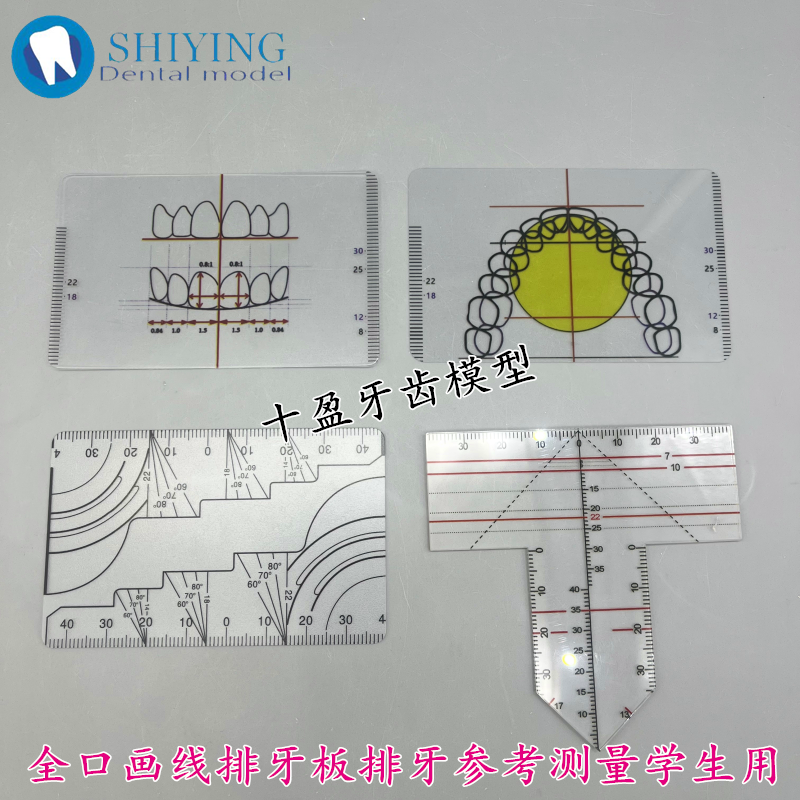 全口模型分析全口画线排牙导板义齿排牙参考牙弓三角尺排牙测量