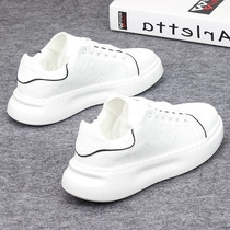 Hong Kongs new thick base small white shoes mens casual 100 hitch pastry shoe boomer sports white board shoe men heightening