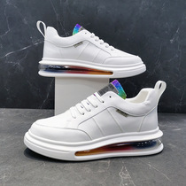 Hong Kong 100 Hitch Sport Small White Shoes Mens Thick Bottom Casual Air Cushion Leather Shoes Man breathable heightening white board Shoe Men