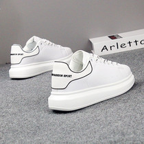 Hong Kong 2022 new small white shoes Mens sports casual thick bottom pine pastry men 100 hitch hiking white board shoes