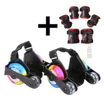 Skate Wheel Skating Shoes Starry Sky PU Children Assisted Light Wheel Shine With Wind Fire Storm Walking Shoe Wheel Slide Four Wheel Learning Wheels