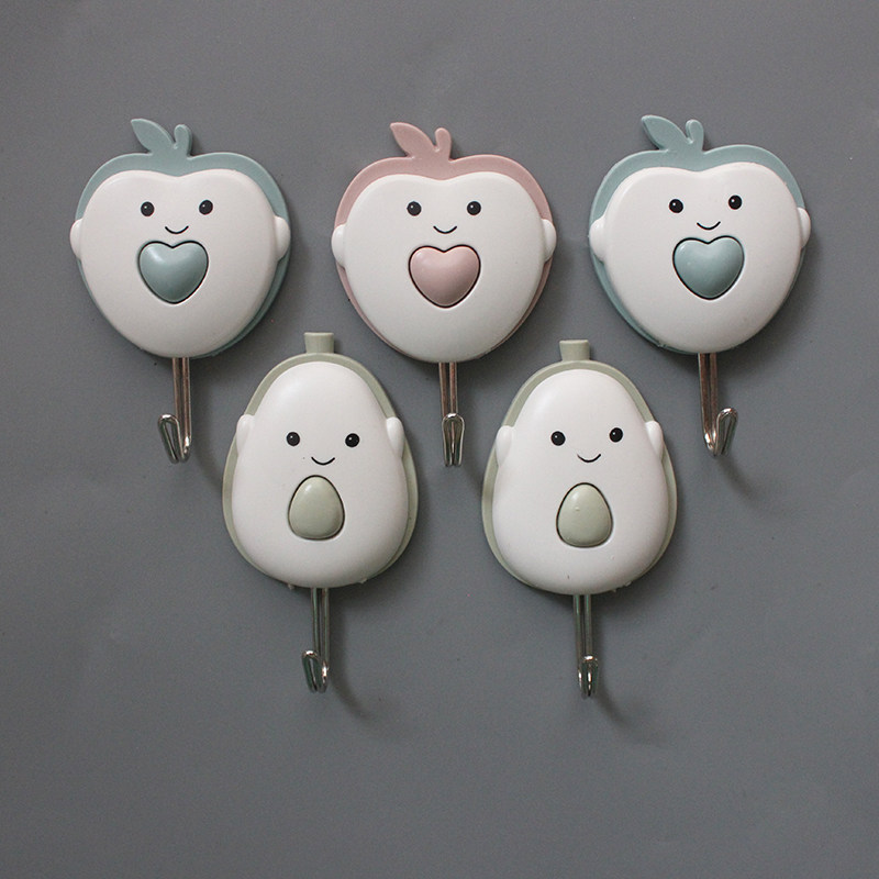 Cartoon Cute Nordic Hook Minimun Wall Pattern Traceless Load-bearing Kitchen Home Door Rear Slime Hook Creative Hook