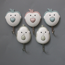Cartoon Cute Nordic Hook Minimalist Wall Pattern Traceless Load-bearing Kitchen Home Door Rear Sticky Hook Creative Hook