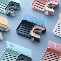 Mop clip wall-mounted free-to-punch bathroom hooks powerful viscose no-mark containing frame cartoon adhesive hook mop rack
